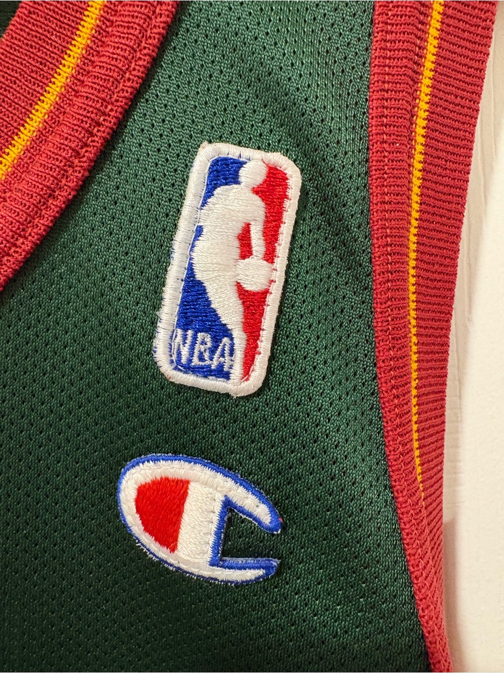 Vintage Seattle SuperSonics #40 Green Basketball Jersey Champion Shawn Kemp - Picture 6 of 7